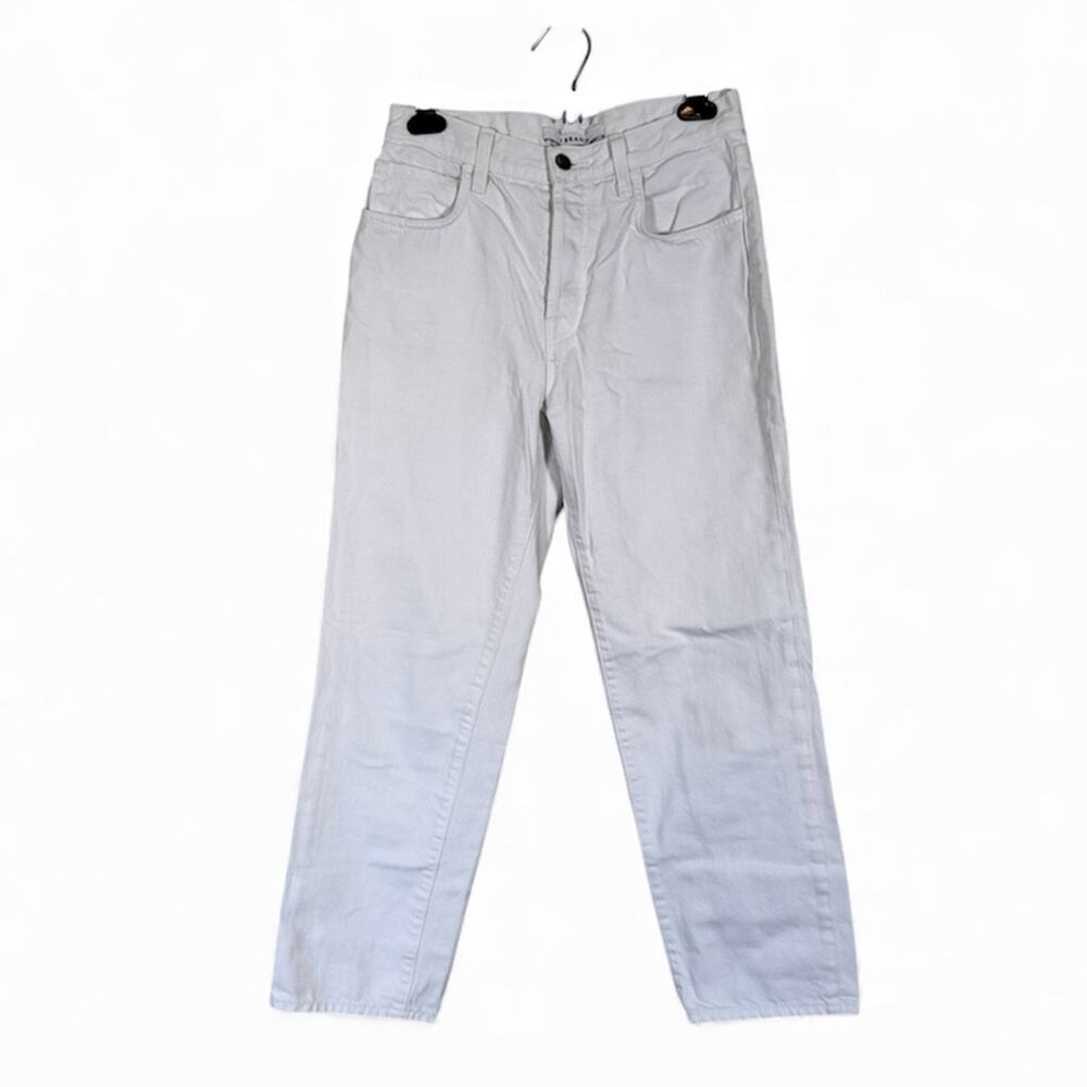 J Brand White Button Fly Straight Leg Jeans Womens 25 Casual High Rise Denim